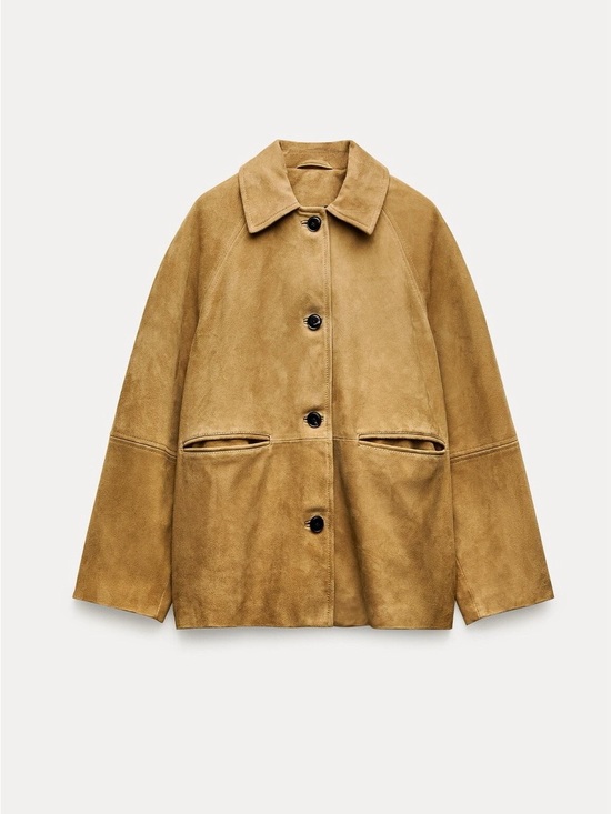 Zara Jackets & Blazers - Zara Suede Leather Jacket ZW Collection - S
